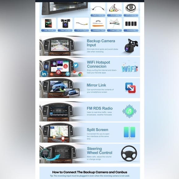 Car Radio for Jeep Grand Cherokee 2005 2006 2007, Android 13 Touch Screen - Picture 12 of 13